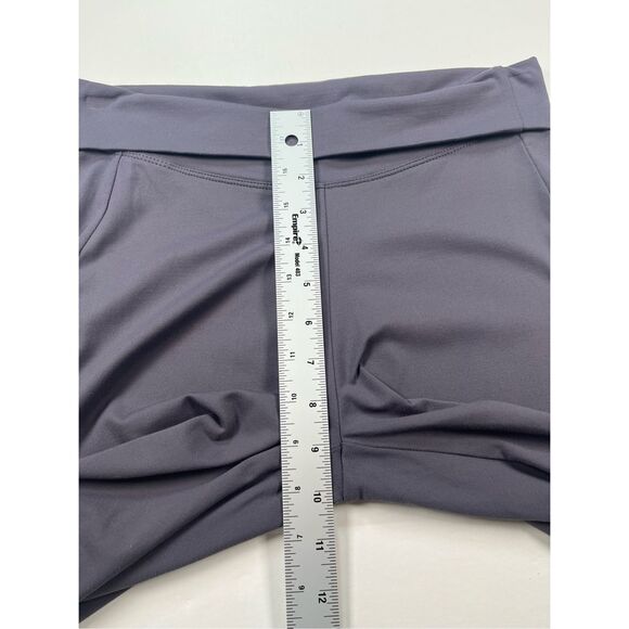 Patagonia Women size Small Cropped Yoga Pant Capri Gray Foldover Waist Slit Hem - Picture 6 of 11